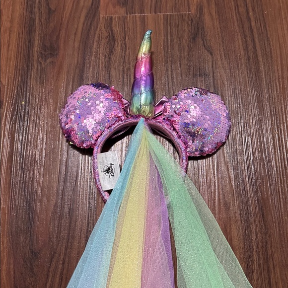 4/$45 Disney Park Unicorn Minnie Mouse Ears Headband Pastel Rainbow - Picture 4 of 5